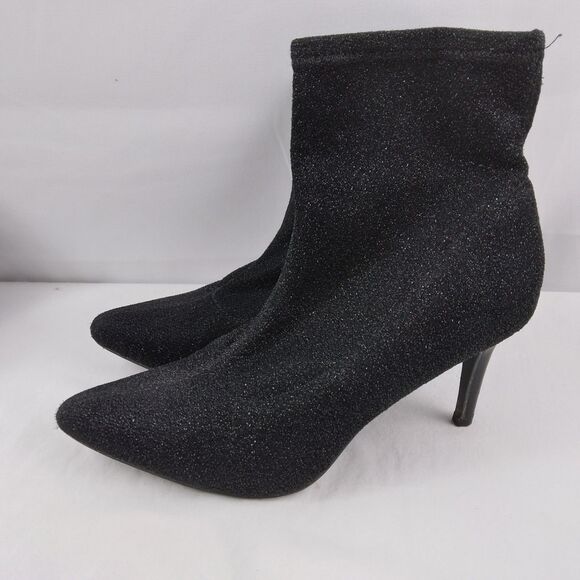 Jones New York Marcia Black Glitter Ankle Boots Witchcore Womens Size 7 - Picture 6 of 14